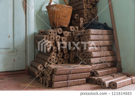 [Ukraine] Fuel rods piled up inside a house in a village in the eastern Donbas region 121814883
