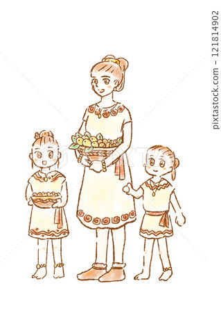 繩文時代的生活方式 繩文家庭的微笑 生態自然 和平 堅果食品 兒童 繩文時代的生活方式 繩文家庭的微笑 生態自然 和平 堅果食品 兒童 121814902