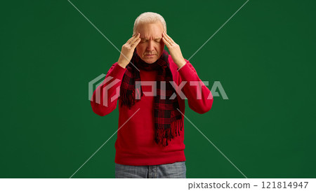 on green studio background on green studio background 121814947