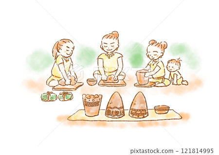 Jomon period, life, Jomon people, pottery, pottery making, family, smile, eco, nature, peace, parent and child Jomon period, life, Jomon people, pottery, pottery making, family, smile, eco, nature, peace, parent and child 121814995