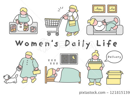 女性日常生活插畫集 女性日常生活插畫集 121815139