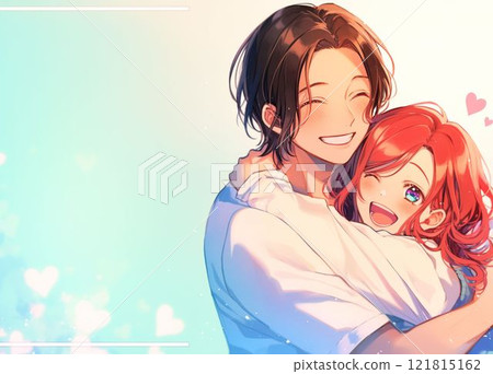 Happy smiling couple illustration 121815162