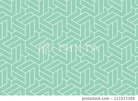 Abstract geometric pattern with stripes, lines. Seamless vector background. White and green ornament. Simple lattice graphic design Abstract geometric pattern with stripes, lines. Seamless vector background. White and green ornament. Simple lattice graphic design 121815388