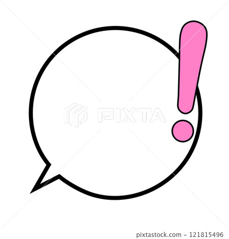 帶有實心粉紅色感嘆號的圓形氣泡 121815496