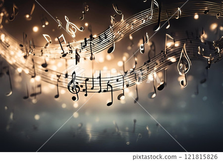 受旋律啟發的音符圖形背景 受旋律啟發的音符圖形背景 121815826
