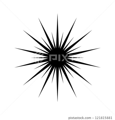 Star icon. Sparkle, twinkle, starburst or stardust sign. Flash, flare or glare, light or firework, explosion or radiance magic symbol. Trendy vintage pictogram. Vector graphic illustration 121815881