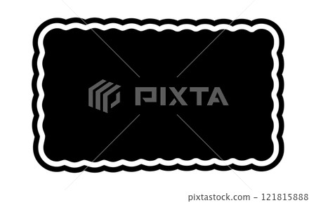 Rectangle shape with wavy edges. Rectangular form with curvy borders. Empty text box, banner, tag or label isolated on white background. Vector graphic illustration Rectangle shape with wavy edges. Rectangular form with curvy borders. Empty text box, banner, tag or label isolated on white background. Vector graphic illustration 121815888