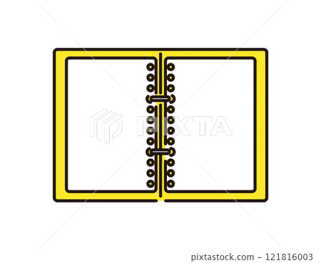 簡單的插圖打開活頁夾和活頁 121816003