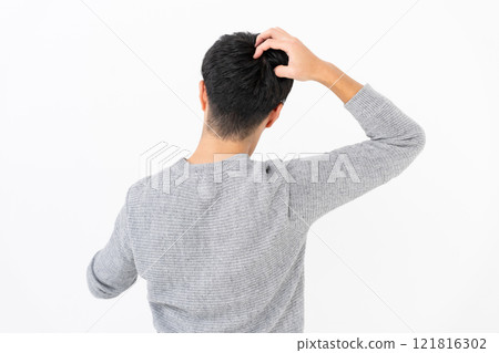 男士美容護髮背面視圖 121816302