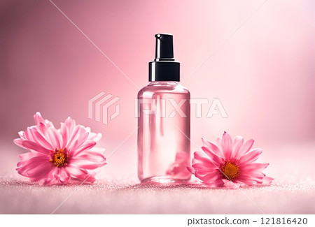 Elegant spray bottle with flowers 121816420