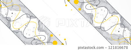 Trendy abstract wireframe background. Modern science or technology art elements. Surface illustration. Trendy abstract wireframe background. Modern science or technology art elements. Surface illustration. 121816678