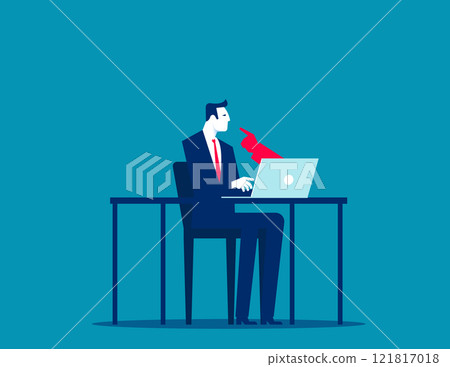 Business with bossy. Business office vector flat style 121817018