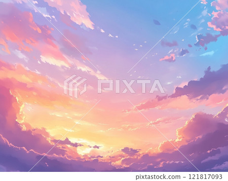 美麗的夕陽天空 121817093
