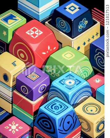 彩色塊的影像 121817513