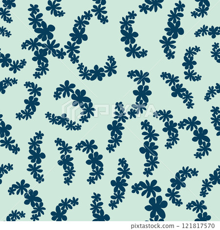 Vintage Decorative seamless pattern in classic style with small flowers, ditsy. Light silhouettes of flowers, two-color ornament shabby chic. Vintage Decorative seamless pattern in classic style with small flowers, ditsy. Light silhouettes of flowers, two-color ornament shabby chic. 121817570