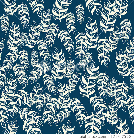 Vintage Decorative seamless pattern in classic style with small flowers, ditsy. Light silhouettes of flowers, two-color ornament shabby chic. Vintage Decorative seamless pattern in classic style with small flowers, ditsy. Light silhouettes of flowers, two-color ornament shabby chic. 121817590