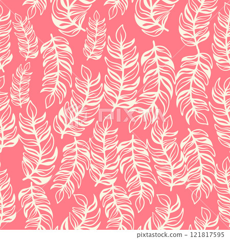 Vintage Decorative seamless pattern in classic style with small flowers, ditsy. Light silhouettes of flowers, two-color ornament shabby chic. 121817595