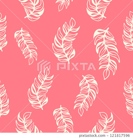 Vintage Decorative seamless pattern in classic style with small flowers, ditsy. Light silhouettes of flowers, two-color ornament shabby chic. 121817596