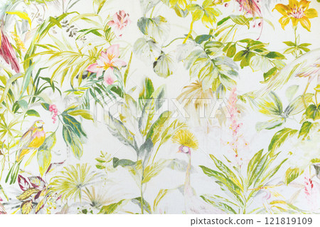 Vintage nature floral pattern textile. 121819109