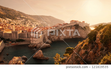 Panorama of old town of Dubrovnik city, Croatia 121819535