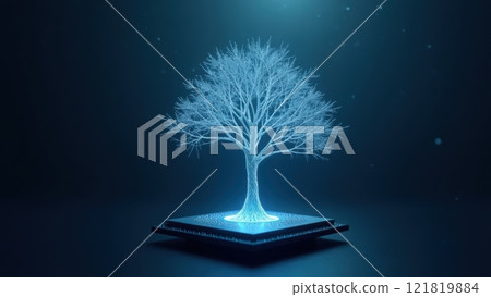 Majestic Silver Tree with Radiant High Fidelity Design 121819884