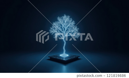 Majestic Radiant Tree with Slender Silver Trunk 121819886