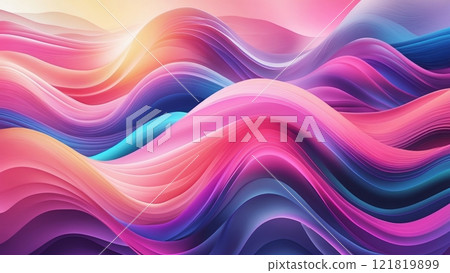 Mesmerizing Abstract Waves in Vivid Colors 121819899