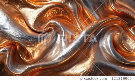 Vibrant Swirls of Silver and Copper Abstract Design Vibrant Swirls of Silver and Copper Abstract Design 121819903