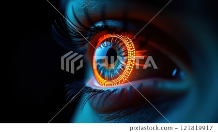 Mesmerizing Closeup of Digital Eye Artwork 121819917