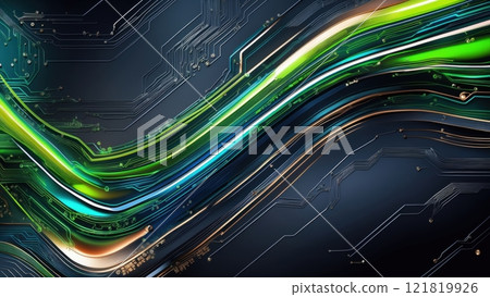 Abstract High-Tech Background with Mesmerizing Waves Abstract High-Tech Background with Mesmerizing Waves 121819926