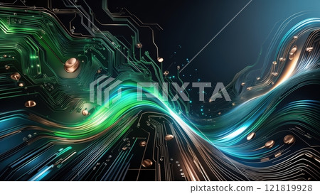 Abstract High-Tech Background with Mesmerizing Waves Abstract High-Tech Background with Mesmerizing Waves 121819928