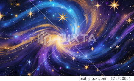 Abstract Cosmic Swirl with Starry Background 121820095