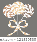 a lollipop with a bow - a bouquet of sweets, a gift, sweets. Design element 121820535