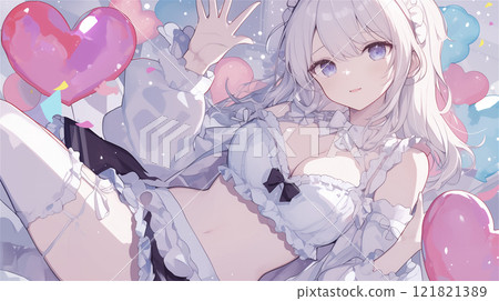 一位穿著內衣的漂亮女士的插圖 一位穿著內衣的漂亮女士的插圖 121821389