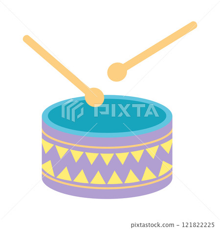 drum isolated, flat vector illustration 121822225