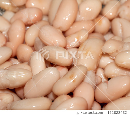 Close up of cannellini baked beans Abstract Background Close up of cannellini baked beans Abstract Background 121822482