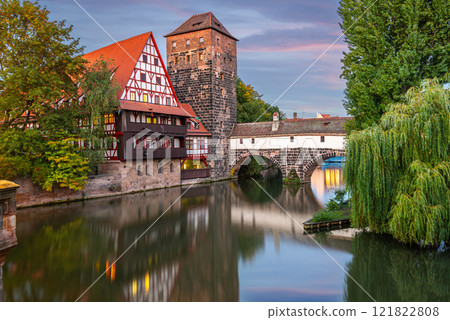 Nuremburg, Germany at Hangman's Bridge on the Pegnitz River Nuremburg, Germany at Hangman's Bridge on the Pegnitz River 121822808