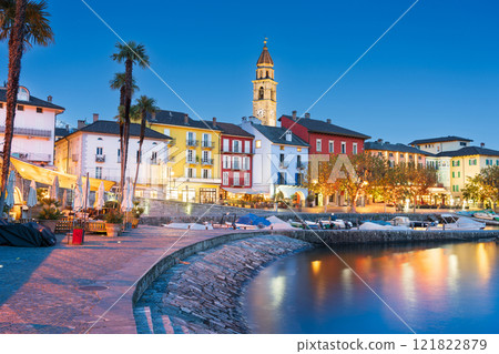 Ascona, Switzerland townscape on the shores of Lake Maggiore Ascona, Switzerland townscape on the shores of Lake Maggiore 121822879