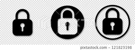 Lock padlock icons set. Vector illustration of security symbols. 121823198