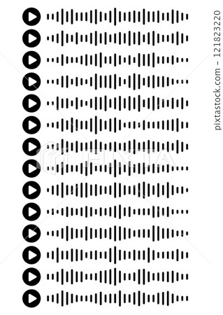 Audio wave. icon sound song. Voice message. Podcast set waves. Symbols on white isolated background. Vector illustration. EQ 121823220