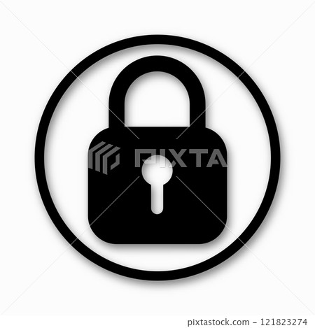 Padlock icon isolated on white background. Symbol sign lock. Vector illustration Padlock icon isolated on white background. Symbol sign lock. Vector illustration 121823274