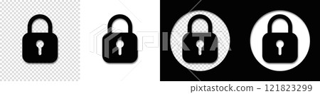 Lock padlock icons set. Vector illustration of security symbols. Lock padlock icons set. Vector illustration of security symbols. 121823299