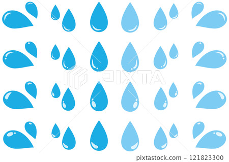 Sweat mark, water drop mark, illustration set Sweat mark, water drop mark, illustration set 121823300