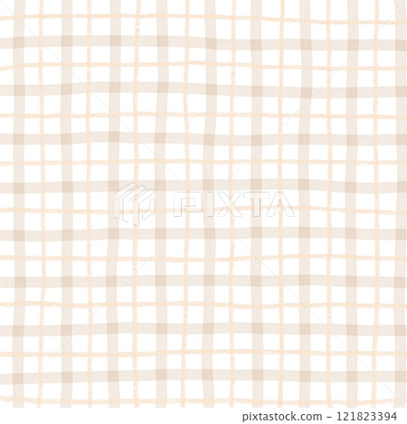 Beige Brown Plaid Gingham Hand Drawn Background Pattern Overlay Beige Brown Plaid Gingham Hand Drawn Background Pattern Overlay 121823394