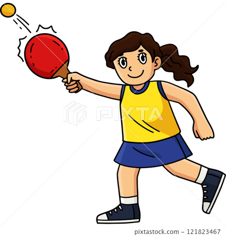 Female Table Tennis Player Hitting a Ball Clipart Female Table Tennis Player Hitting a Ball Clipart 121823467