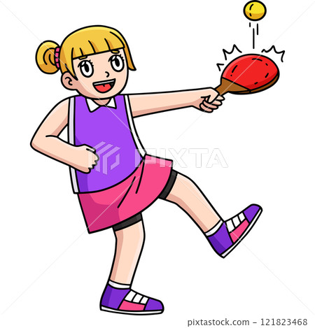 Female Table Tennis Player Practicing Clipart Female Table Tennis Player Practicing Clipart 121823468