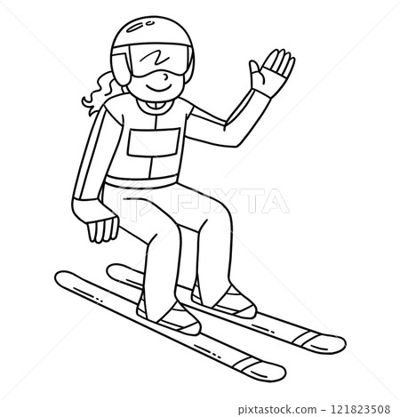 Ski Jumping Female Ski Jumper Isolated Coloring 121823508