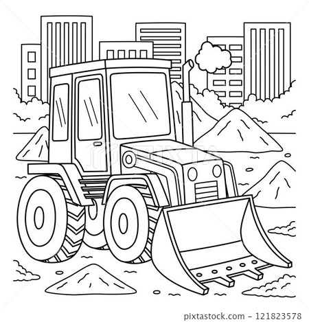 Construction Loader Coloring Page for Kids 121823578
