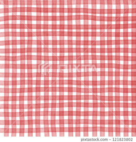 Red Plaid Gingham Hand Drawn Background Pattern Overlay Red Plaid Gingham Hand Drawn Background Pattern Overlay 121823802