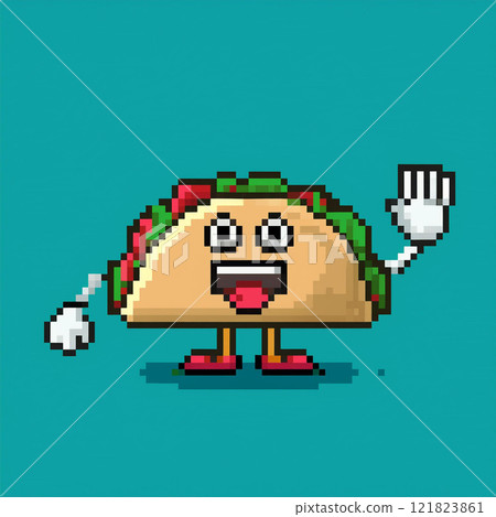 Pixel art style pixelated taco - Stock Illustration [121823861] - PIXTA